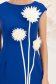 Rochie din stofa elastica albastra midi tip creion accesorizata cu 3 brose maxi florale - StarShinerS 6 - StarShinerS.ro