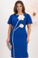 Rochie albastra midi tip creion cu brose florale 3D - StarShinerS 1 - StarShinerS.ro