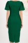 Rochie din stofa elastica verde midi tip creion cu maneci bufante si brose florale 3D - StarShinerS 5 - StarShinerS.ro