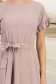 Rochie din in si viscoza mocha midi in clos cu elastic in talie si volanase la maneci - StarShinerS 6 - StarShinerS.ro