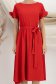 Rochie din in si viscoza rosie midi in clos cu elastic in talie si volanase la maneci - StarShinerS 4 - StarShinerS.ro