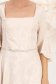 Rochie din jacquard subtire satinat bej midi in clos cu buzunare laterale si aplicatie cu pietre strass in talie - StarShinerS 6 - StarShinerS.ro