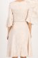 Rochie din jacquard subtire satinat bej midi in clos cu buzunare laterale si aplicatie cu pietre strass in talie - StarShinerS 5 - StarShinerS.ro