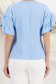 Bluza dama din in si viscoza albastru deschis cu volanase la maneca - StarShinerS 5 - StarShinerS.ro