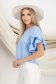 Bluza dama din in si viscoza albastru deschis cu volanase la maneca - StarShinerS 2 - StarShinerS.ro