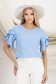 Bluza dama din in si viscoza albastru deschis cu volanase la maneca - StarShinerS 1 - StarShinerS.ro