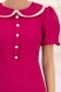Rochie din stofa elastica fuchsia pana la genunchi cu croi in a si guler rotunjit cu dantela - StarShinerS 6 - StarShinerS.ro