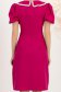 Rochie din stofa elastica fuchsia pana la genunchi cu croi in a si guler rotunjit cu dantela - StarShinerS 5 - StarShinerS.ro