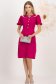 Rochie din stofa elastica fuchsia pana la genunchi cu croi in a si guler rotunjit cu dantela - StarShinerS 3 - StarShinerS.ro