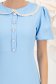 Rochie din stofa elastica albastru-deschis pana la genunchi cu croi in a si guler rotunjit cu dantela - StarShinerS 6 - StarShinerS.ro