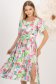 Rochie din satin multicolora midi in clos crapata pe picior - StarShinerS 2 - StarShinerS.ro