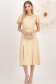 Rochie din satin bej midi in clos crapata pe picior cu volanase la umeri - StarShinerS 1 - StarShinerS.ro