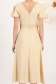 Rochie din satin bej midi in clos crapata pe picior cu volanase la umeri - StarShinerS 5 - StarShinerS.ro