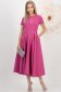 Rochie din stofa elastica zmeura midi in clos cu nasturi decorativi si buzunare laterale - StarShinerS 3 - StarShinerS.ro