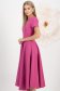 Rochie din stofa elastica zmeura midi in clos cu nasturi decorativi si buzunare laterale - StarShinerS 2 - StarShinerS.ro