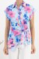 Bluza dama din material subtire matasos albastru-deschis cu croi larg imprimata floral - StarShinerS 4 - StarShinerS.ro