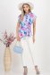 Bluza dama din material subtire matasos albastru-deschis cu croi larg imprimata floral - StarShinerS 3 - StarShinerS.ro
