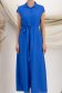 Rochie tip camasa din viscoza albastra maxi accesorizata cu cordon in talie 4 - StarShinerS.ro