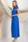 Rochie tip camasa din viscoza albastra maxi accesorizata cu cordon in talie 2 - StarShinerS.ro