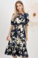 Rochie din tripluvoal metalizat bleumarin midi in clos cu elastic in talie - StarShinerS 3 - StarShinerS.ro