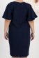 Rochie din stofa elastica bleumarin cu un croi drept si volanase la maneca - StarShinerS 5 - StarShinerS.ro