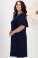 Rochie din stofa elastica bleumarin cu un croi drept si volanase la maneca - StarShinerS 2 - StarShinerS.ro