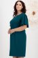 Rochie din stofa elastica verde petrol cu un croi drept si volanase la maneca - StarShinerS 2 - StarShinerS.ro