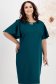 Rochie din stofa elastica verde petrol cu un croi drept si volanase la maneca - StarShinerS 1 - StarShinerS.ro