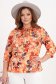 Bluza dama din viscoza si in corai usor asimetrica cu croi larg si guler tip esarfa - StarShinerS 2 - StarShinerS.ro