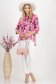Bluza dama din viscoza si in roz usor asimetrica cu croi larg si guler tip esarfa - StarShinerS 3 - StarShinerS.ro
