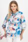 Bluza dama din viscoza si in multicolora usor asimetrica cu croi larg si guler tip esarfa - StarShinerS 1 - StarShinerS.ro