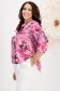 Bluza dama din viscoza si in roz usor asimetrica cu croi larg si guler tip esarfa - StarShinerS 2 - StarShinerS.ro
