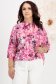 Bluza dama din viscoza si in roz usor asimetrica cu croi larg si guler tip esarfa - StarShinerS 1 - StarShinerS.ro