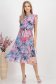 Rochie din voal multicolora midi in clos cu elastic in talie si volanase la maneca - StarShinerS 1 - StarShinerS.ro