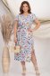 Rochie din viscoza si in multicolora midi cu un croi drept si slit lateral - StarShinerS 1 - StarShinerS.ro