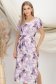 Rochie din viscoza si in mov midi cu un croi drept si slit lateral - StarShinerS 1 - StarShinerS.ro