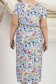 Rochie din viscoza si in multicolora midi cu un croi drept si slit lateral - StarShinerS 5 - StarShinerS.ro