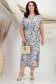 Rochie din viscoza si in multicolora midi cu un croi drept si slit lateral - StarShinerS 3 - StarShinerS.ro