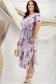 Rochie din viscoza si in mov midi cu un croi drept si slit lateral - StarShinerS 1 - StarShinerS.ro