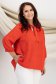 Bluza dama din georgette rosie cu croi larg si guler tip esarfa - StarShinerS 1 - StarShinerS.ro