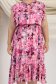 Rochie din viscoza si in roz midi in clos cu elastic in talie si accesoriu tip curea - StarShinerS 4 - StarShinerS.ro