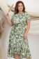 Rochie din viscoza si in verde midi usor asimetrica in clos cu elastic in talie si cordon detasabil - StarShinerS 1 - StarShinerS.ro