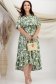 Rochie din viscoza si in verde midi usor asimetrica in clos cu elastic in talie si cordon detasabil - StarShinerS 3 - StarShinerS.ro