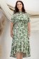Rochie din viscoza si in verde midi usor asimetrica in clos cu elastic in talie si cordon detasabil - StarShinerS 1 - StarShinerS.ro