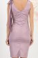 Rochie din lycra sidefata lila scurta tip creion cu decolteu in v la spate si brosa detasabila tip funda maxi- StarShinerS 5 - StarShinerS.ro