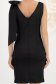Rochie din lycra sidefata neagra scurta tip creion cu decolteu in v la spate si brosa detasabila tip funda maxi- StarShinerS 5 - StarShinerS.ro