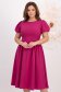 Rochie din stofa elastica zmeura midi in clos cu maneci bufante si aplicatii stralucitoare - StarShinerS 1 - StarShinerS.ro