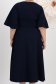 Rochie din stofa elastica bleumarin midi in clos cu detalii brodate accesorizata cu brosa florala 3D - StarShinerS 5 - StarShinerS.ro