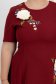 Rochie din stofa elastica visinie midi in clos cu detalii brodate si flori 3D - StarShinerS 6 - StarShinerS.ro