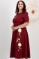 Rochie din stofa elastica visinie midi in clos cu detalii brodate si flori 3D - StarShinerS 2 - StarShinerS.ro